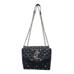 Alyssa Pearls Flap Bag Black