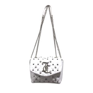 Alyssa Pearls Flap Bag White