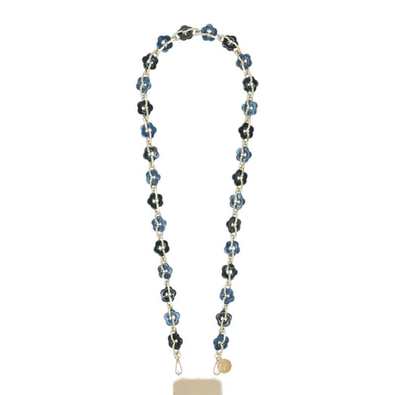 Chaine Cassy fleurs bleues