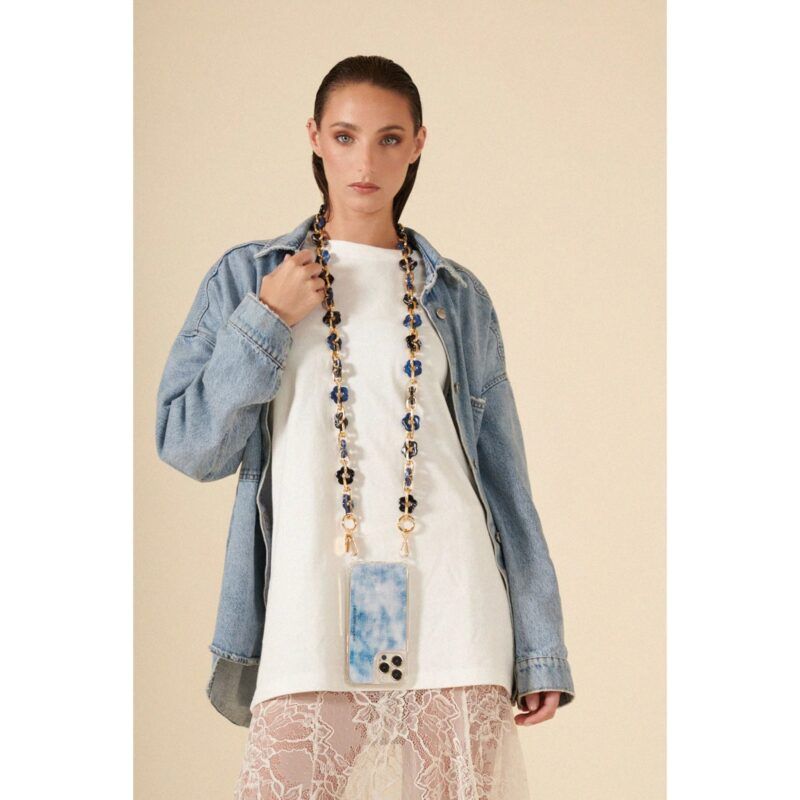 Chaine Cassy fleurs bleues - Imagen 2