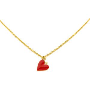 Collar corazón esmalte y perlita