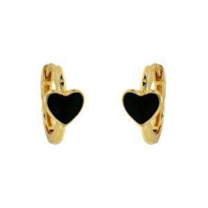 Arete corazón negro