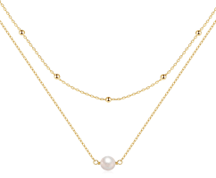 Collar doble perla cadena