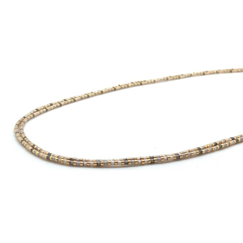Miyuki Necklace N01 Grey pearl