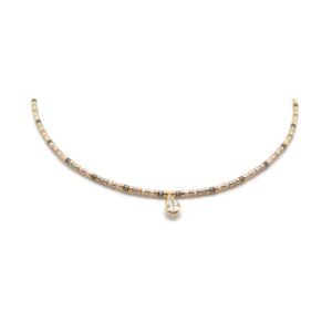 Miyuki Necklace N03 Grey pearl