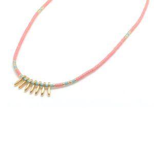 Miyuki Necklace N03 coral