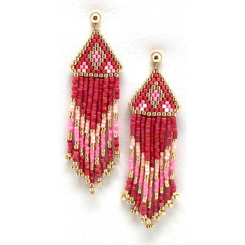 Miyuki Earrings E03 Cerise Garden