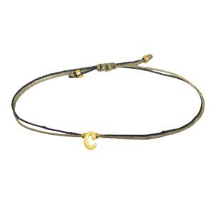 Letter Bracelet Black Gold