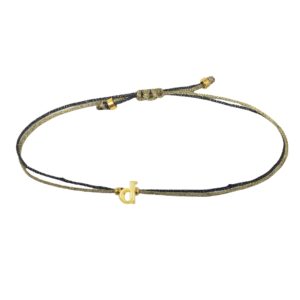 Letter Bracelet Black Gold