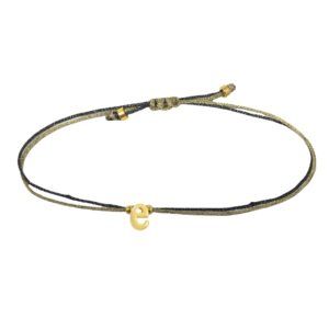 Letter Bracelet Black Gold