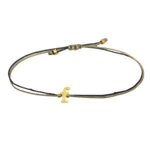 Letter Bracelet Black Gold