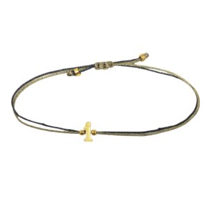 Letter Bracelet Black Gold