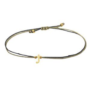 Letter Bracelet Black Gold