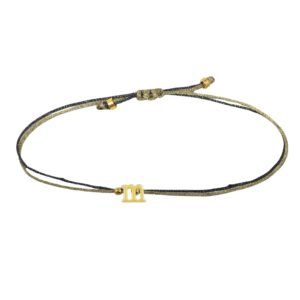 Letter Bracelet Black Gold