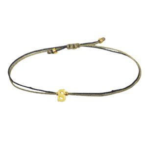 Letter Bracelet Black Gold