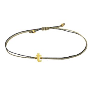 Letter Bracelet Black Gold