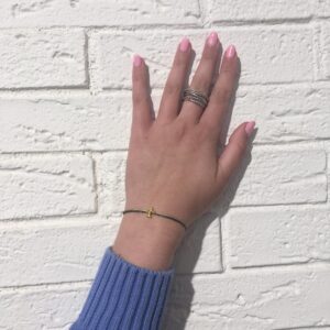 Letter Bracelet Black Gold