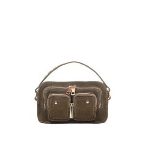 Helena Suede Dark Olive w. Gold