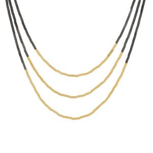 Collar oro y rutenio 3 vias