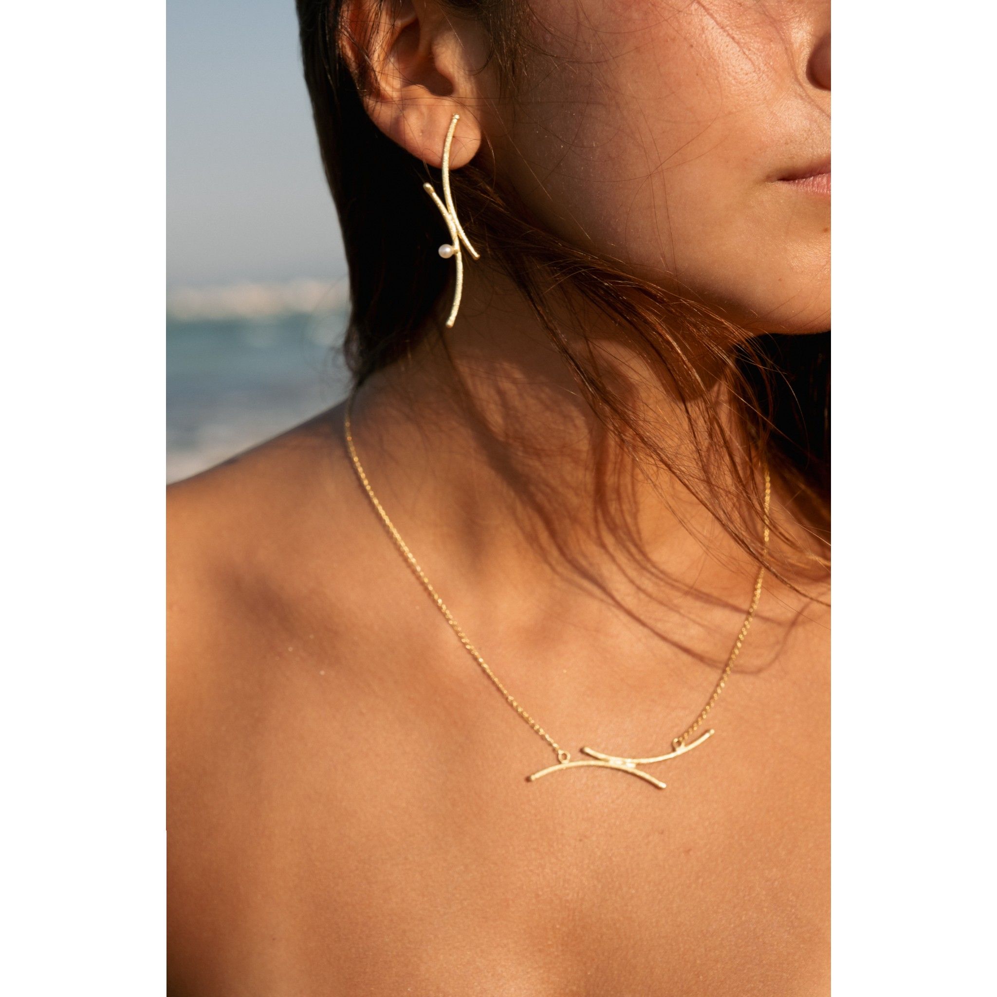 Arracades Japó Creuat 2 perles - Imatge 2