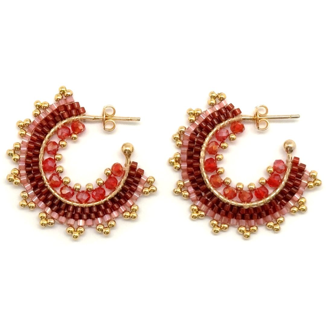 Earrings miyuki E01 Majestic burgundy