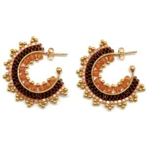 Earrings miyuki E01 Woods brown