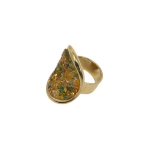 Anillo cristal rock oro