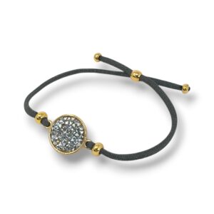 Cristal Rock Bracelet Soie Or