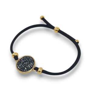 Cristal Rock Bracelet Soie Or