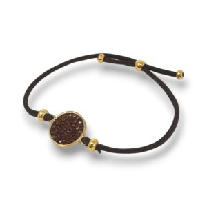 Cristal Rock Bracelet Soie Or